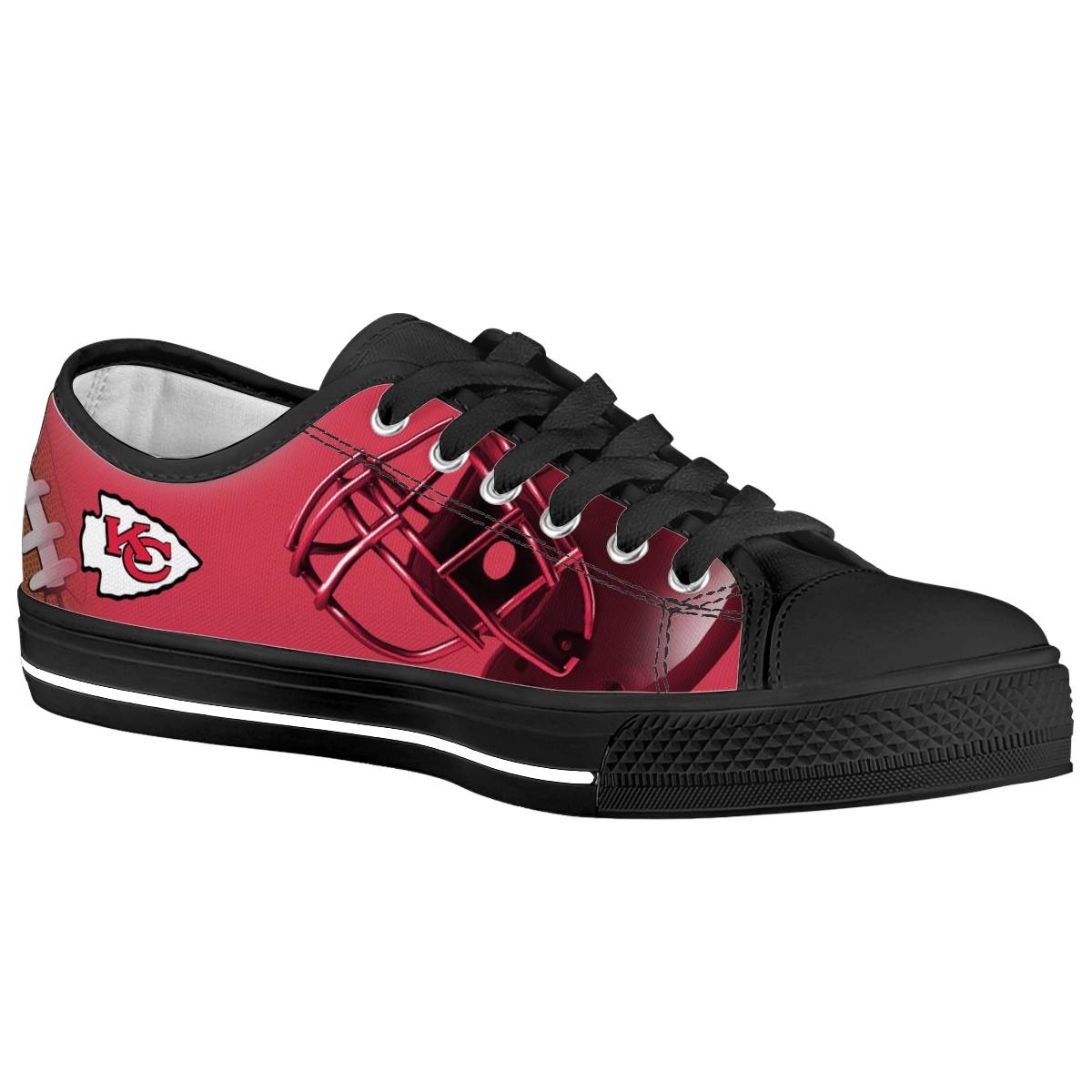 Women's Kansas City Chiefs Low Top Canvas Sneakers 012